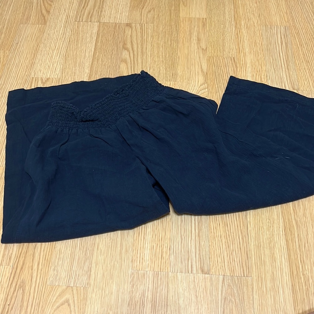🪼Low waist linen wide leg capri